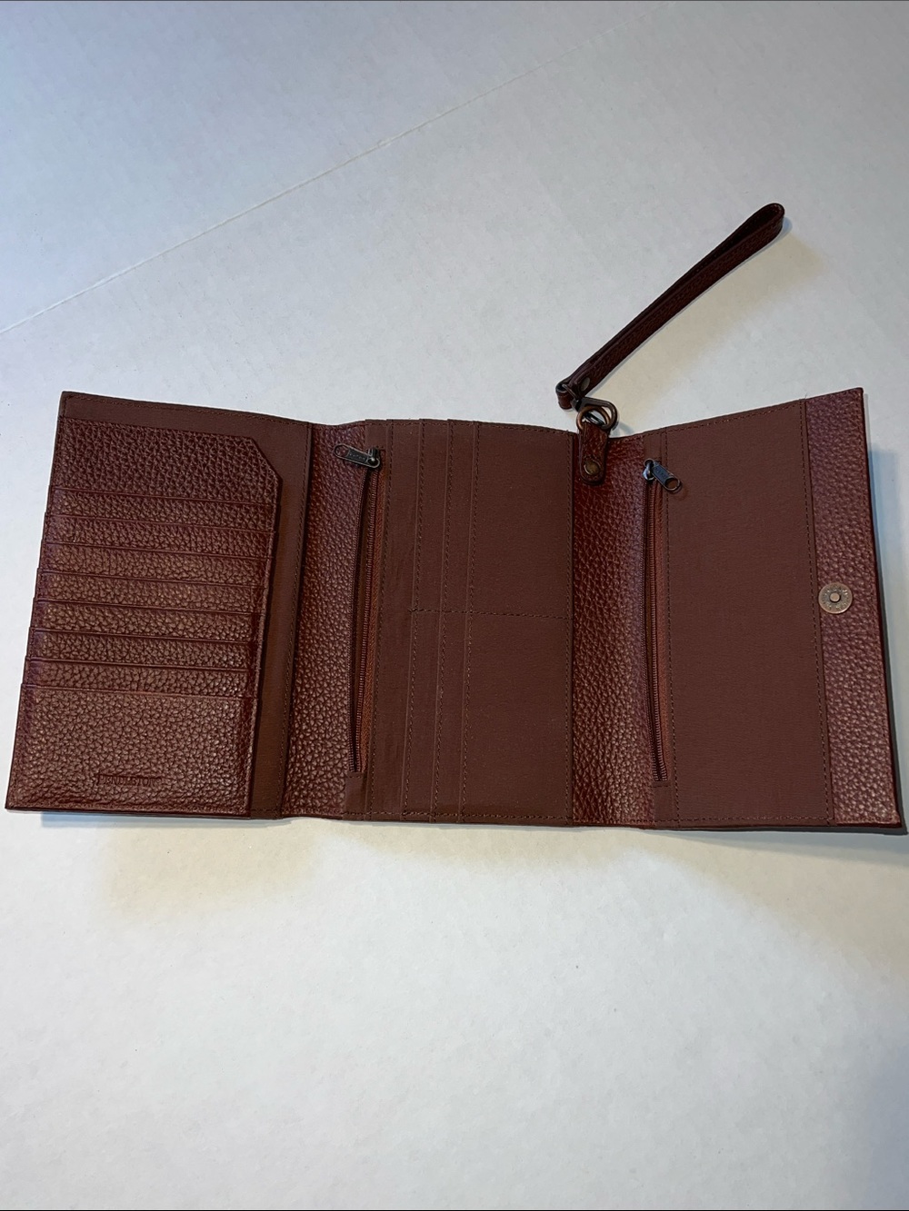 Pendleton Southwestern Wyeth Trail Wristlet Jacquard Wool Brown leather Trim - Picture 5 of 14
